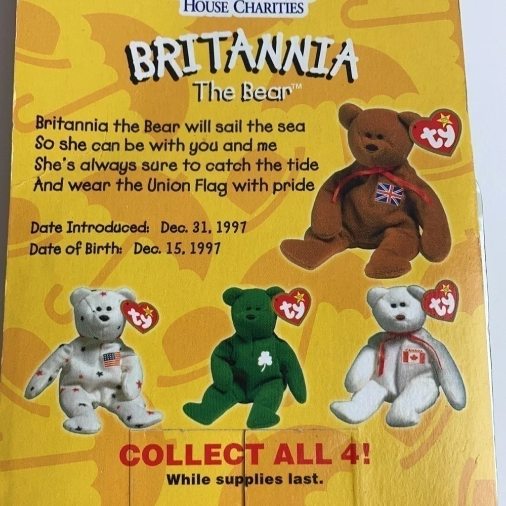 Ty Beanie Babies Britannia The Bear McDonald’s With Rare Tag Errors New In Box